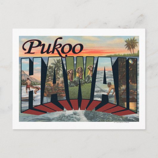 Pukoo, HawaiiLarge Letter ScenesPukoo, HI Briefkaart (Voorkant)