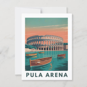 Pula Arena Vintage Poster – Romeins Amfitheater Mu Briefkaart