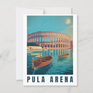 Pula Arena Vintage Poster – Romeins Amphitheater M Briefkaart