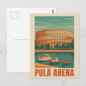 Pula Arena Vintage Poster – Romeinse amfitheater m Briefkaart (Voorkant / Achterkant)