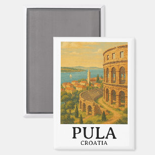 Pula Kroatië Reiskunst – Kuststadsgezicht Magneet