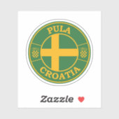 Pula Kroatië Ronde Cirkel Embleem Sticker (Vel)