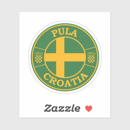 Pula Kroatië Ronde Cirkel Embleem Sticker (Vel)