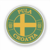 Pula Kroatië Ronde Cirkel Embleem Sticker (Voorkant)