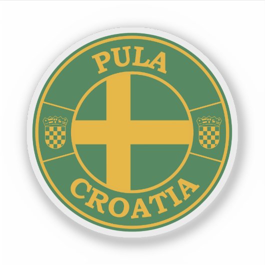 Pula Kroatië Ronde Cirkel Embleem Sticker (Voorkant)