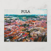 Pula Kroatië Stad Uitzicht Schilderen Briefkaart (Voorkant)