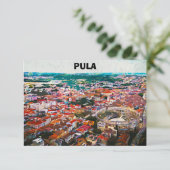 Pula Kroatië Stad Uitzicht Schilderen Kaart (Staand voorkant)