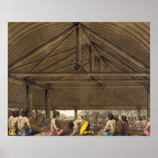 Pulaho, koning van de Friendly Islands drink Kava Poster (Voorkant)