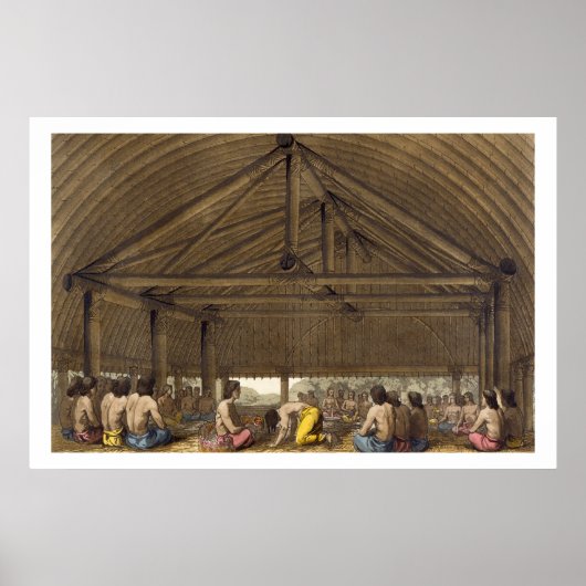 Pulaho, koning van de Friendly Islands drink Kava Poster (Voorkant)