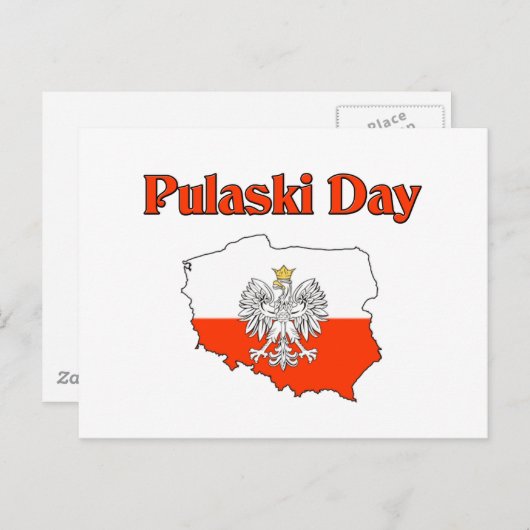 Pulaski Day. Briefkaart (Voorkant / Achterkant)