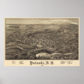 Pulaski, New York Bird's eye uitzicht 1885 Poster (Voorkant)