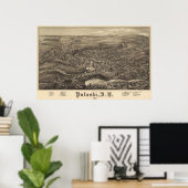 Pulaski, New York Bird's eye uitzicht 1885 Poster (Thuiskantoor)