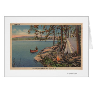 Pulaski, NY Uitzicht Canoe, Camping, Tent, Lake