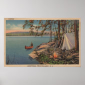 Pulaski, NY Uitzicht Canoe, Camping, Tent, Lake Poster (Voorkant)