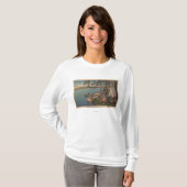 Pulaski, NY Uitzicht Canoe, Camping, Tent, Lake T-shirt (Voorkant volledig)