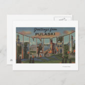 Pulaski, Tennessee - Grote lettertjes Briefkaart (Voorkant / Achterkant)