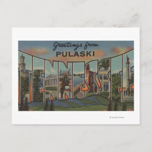 Pulaski, Tennessee - Grote lettertjes Briefkaart