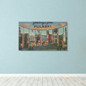 Pulaski, Tennessee - Grote lettertjes Canvas Afdruk (Insitu (Houten vloer))