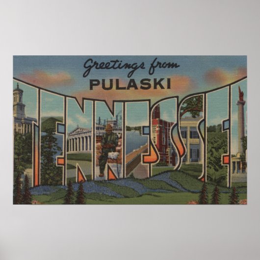 Pulaski, Tennessee - Grote lettertjes Poster (Voorkant)