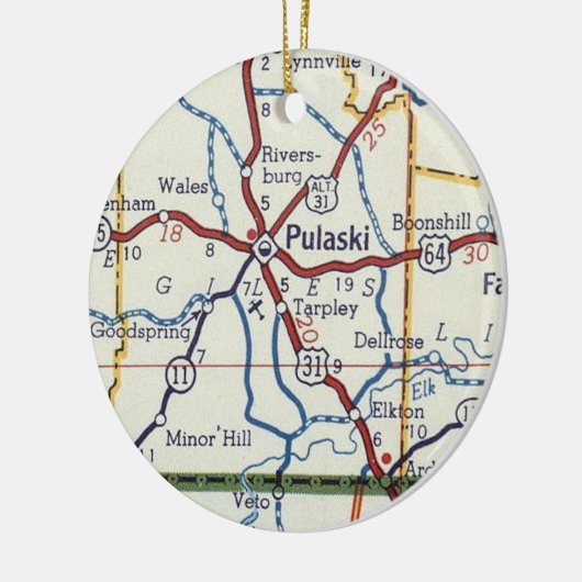 Pulaski TN Keramisch Ornament (Links)