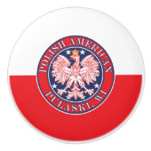 Pulaski Wisconsin Poolse adelaar Keramische Knop (Voorkant)