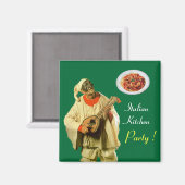 PULCINELLA ITALIAN KITCHEN ARTIJ, groen Magneet (Voorkant / Achterkant)
