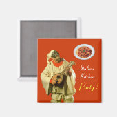 PULCINELLA ITALIAN KITCHEN ARTIJ , oranje Magneet (Voorkant / Achterkant)