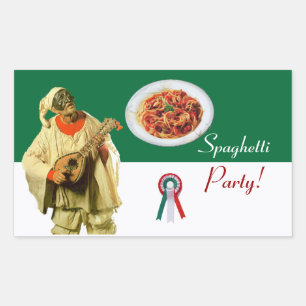 PULCINELLA ITALIAN KITCHEN PARTIJ rood zwart Rechthoekige Sticker