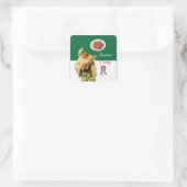 PULCINELLA ITALIAN KITCHEN PARTIJ rood zwart Vierkante Sticker (Tas)