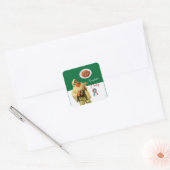 PULCINELLA ITALIAN KITCHEN PARTIJ rood zwart Vierkante Sticker (Envelop)