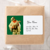 PULCINELLA MET MANDOLIN groen wit Etiket (Insitu)