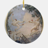 Pulcinella on a Swing, 1797 (fresco) Keramisch Ornament (Achterkant)