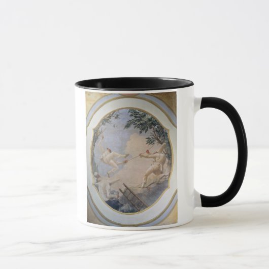 Pulcinella on a Swing, 1797 (fresco) Mok (Rechts)