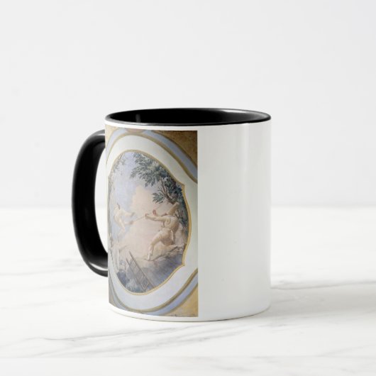 Pulcinella on a Swing, 1797 (fresco) Mok (Voorkant links)