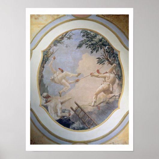 Pulcinella on a Swing, 1797 (fresco) Poster (Voorkant)