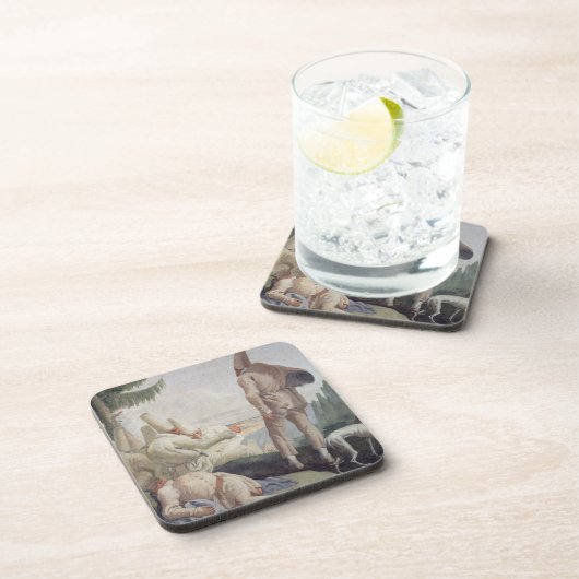 Pulcinella op feestdag bier onderzetter (Rechterzijde)