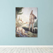 Pulcinella op feestdag canvas afdruk (Insitu (Houten vloer))