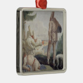 Pulcinella op feestdag metalen ornament (Rechts)