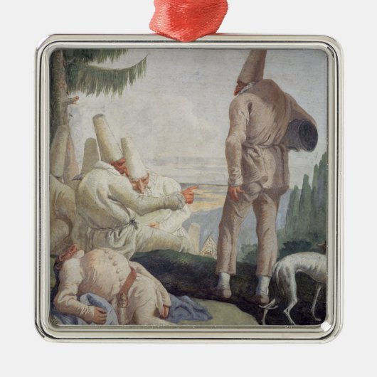 Pulcinella op feestdag metalen ornament (Voorkant)