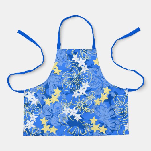 Pulelehua Butterfly Hibiscus Hawaiian Blue Schort (Voorkant)