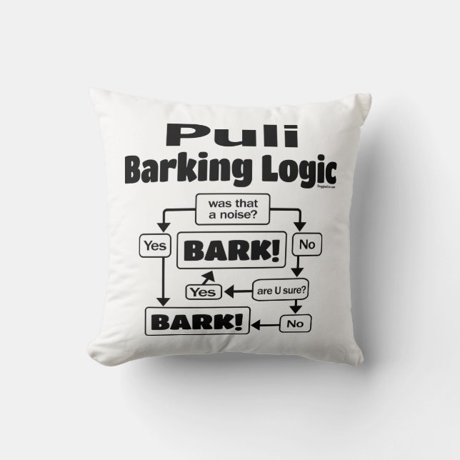 Puli Barking Logic Kussen (Voorkant)