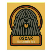 Puli Black Shaggy Dog Aangepaste tekst Perfect Poster (Voorkant)