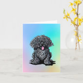 Puli Dog Blank Note Cards Kaart (Gele Bloem)