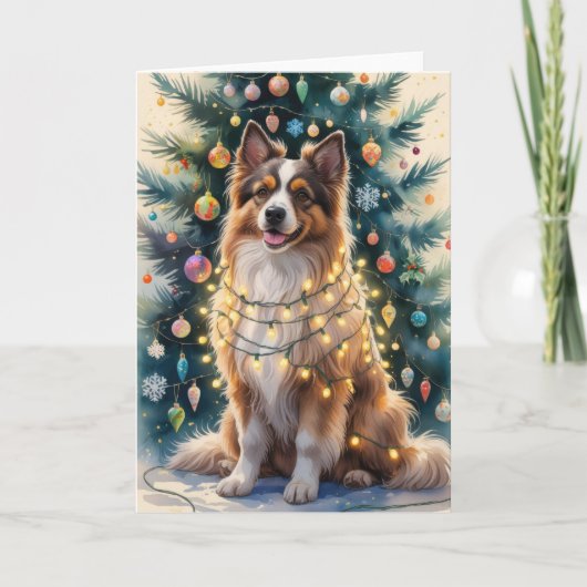 Puli Dog Christmas Wenskaart Kaart (Voorkant)