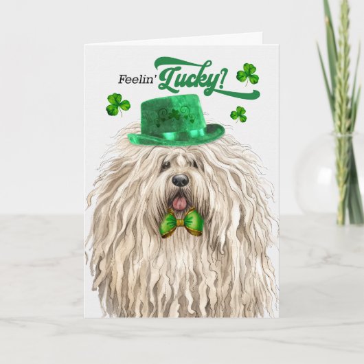 Puli Dog Lucky St Patrick's Day Feestdagen Kaart (Voorkant)