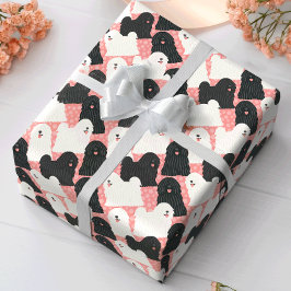 Puli Dog Schattige Roze Polka Dot Cadeaupapier