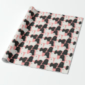 Puli Dog Schattige Roze Polka Dot Cadeaupapier (Uitgerold)