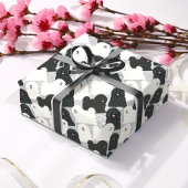 Puli Dog Schattige Zwart-wit Polka Dot Cadeaupapier