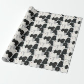 Puli Dog Schattige Zwart-wit Polka Dot Cadeaupapier (Uitgerold)