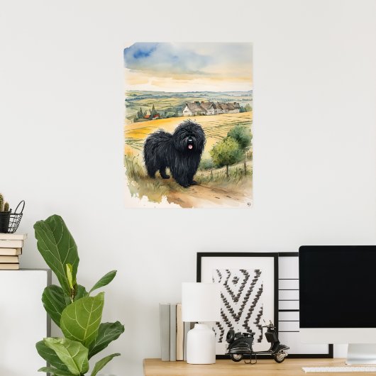Puli - Hond Art Print (Thuiskantoor)